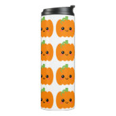Lachende Pompoen Gezicht Tumbler, Leuk Verjaardags Thermosbeker (Gedraaid links)