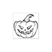 Lachende pompoen Halloween Rubberstempel (Afrduk)