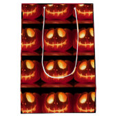 Lachende pompoen Halloween Seizoen Medium Cadeauzakje (Achterkant)