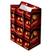 Lachende pompoen Halloween Seizoen Medium Cadeauzakje (Achterkant Gekanteld)