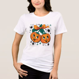  lachende pompoen - Retro Halloween met boog Tri-Blend Shirt
