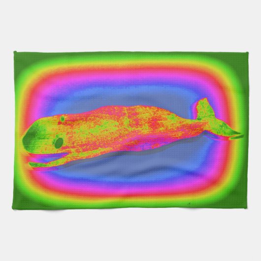 lachende psychedelische walvis handdoek (Horizontaal)