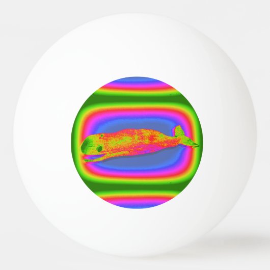 Lachende psychedelische walvis Ping Pong Ball (Voorkant)