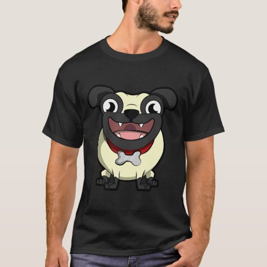Lachende Pug Premium Schep 468 T-shirt (Voorkant)