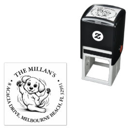 Lachende puppy lover thema  zelfinktende stempel