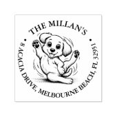 Lachende puppy lover thema zelfinktende stempel (Design)