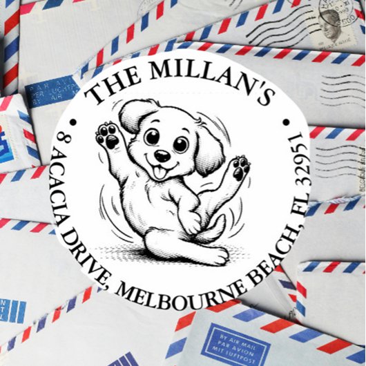 Lachende puppy lover thema zelfinktende stempel