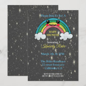 Lachende Rainbow Baby shower Invitation Kaart (Voorkant / Achterkant)