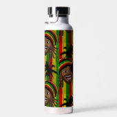 Lachende Rasta Man Gestreepte Monogram Waterfles (Rechts)