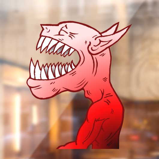 Lachende Rode Duivel Raamsticker (Vel 2)
