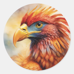 Lachende rode roofvogel ronde sticker