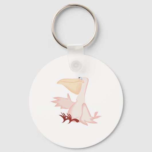 lachende roze pelikaan sleutelhanger (Voorkant)