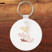 lachende roze pelikaan sleutelhanger (Voorkant)