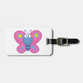 Lachende roze vlinder Bagagelabels (Voorkant horizontaal)
