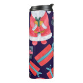 Lachende Santa, Waterverf Kerstmis Naadloos. Thermosbeker (Gedraaid links)