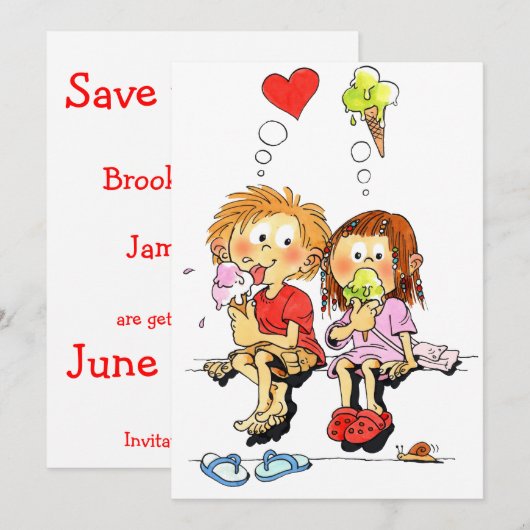 Lachende Save The Date Kaarten op Maat (Voorkant / Achterkant)