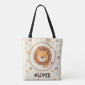 Lachende Schattige Whimsical Leeuw Tote Bag (Achterkant)