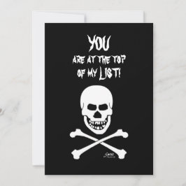 lachende schedel eng grappig halloween feest kaart