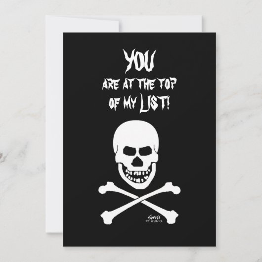 lachende schedel eng grappig halloween feest kaart (Voorkant)