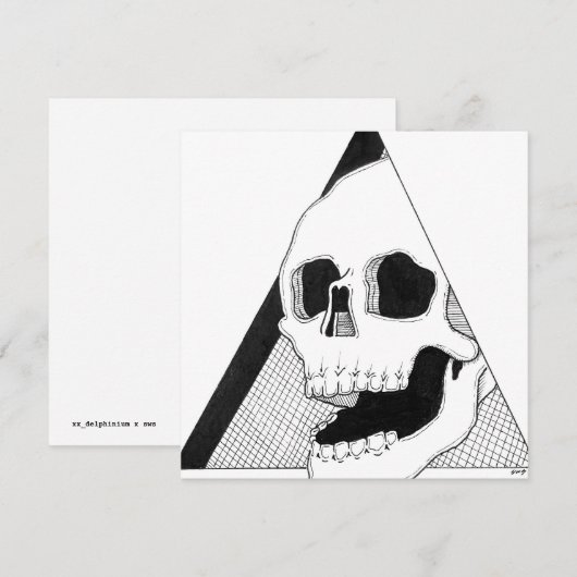 Lachende Schedel Kunst Feestdagenkaart (Voorkant / Achterkant)