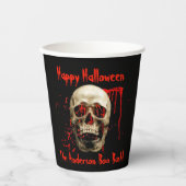 Lachende schedel zwart en rood Halloween Party Papieren Bekers (Voorkant)