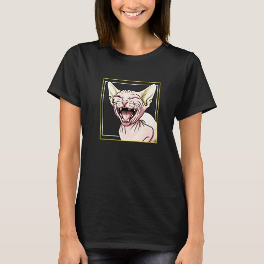 Lachende Sfinx Kat T-shirt (Voorkant)