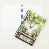Lachende Siamese Kat On gedateerd Agenda (Display)