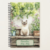 Lachende Siamese Kat On gedateerd Agenda (Voorkant)