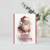 Lachende Sinterklaas Waterverf Briefkaart (Staand voorkant)