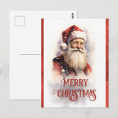 Lachende Sinterklaas Waterverf Briefkaart (Voorkant / Achterkant)