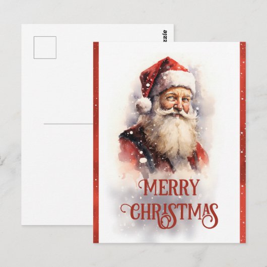 Lachende Sinterklaas Waterverf Briefkaart (Voorkant / Achterkant)