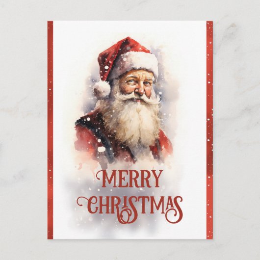 Lachende Sinterklaas Waterverf Briefkaart (Voorkant)