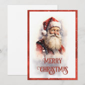 Lachende Sinterklaas Waterverf Feestdagenkaart (Voorkant / Achterkant)