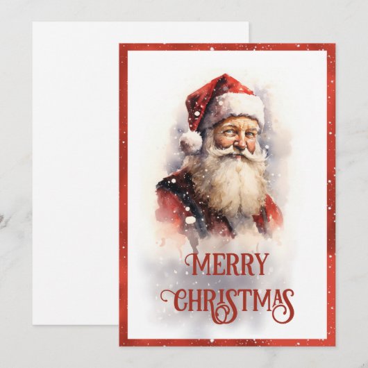 Lachende Sinterklaas Waterverf Feestdagenkaart (Voorkant / Achterkant)