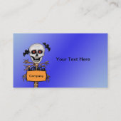 Lachende Skull Tree Branch Limbs Oranje teken Visitekaartje (Achterkant)
