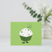 Lachende St. Patrick's dag cupcake Briefkaart (Staand voorkant)