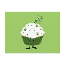 Lachende St. Patrick's dag cupcake