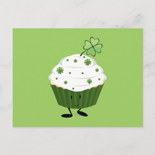 Lachende St. Patrick's dag cupcake Briefkaart (Voorkant)