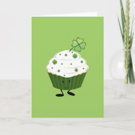 Lachende St. Patrick's dag cupcake Kaart