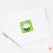 Lachende St. Patrick's dag cupcake Vierkante Sticker (Envelop)