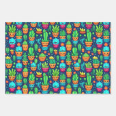 Lachende Succulent en Cacti Planten Leuke Design Inpakpapier Vel (Voorkant)