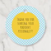 Lachende Sunshine Compass Verjaardagsfeestje Bedankjes Labels (Achterkant)