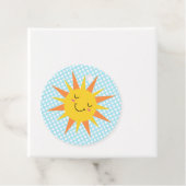 Lachende Sunshine Compass Verjaardagsfeestje Bedankjes Labels (In situ)