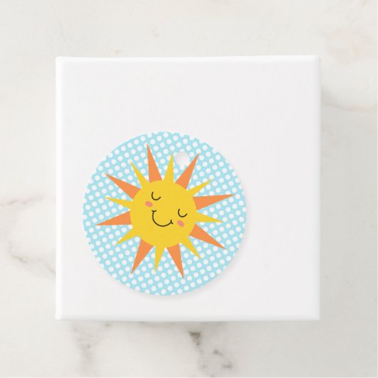 Lachende Sunshine Compass Verjaardagsfeestje Bedankjes Labels (In situ)