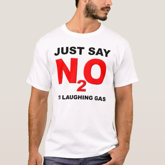 Lachende T-Shirt met gasdistikstofoxide (Voorkant)