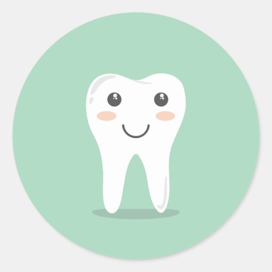 Lachende Tand Tandheelkundige Gezondheid Ronde Sticker (Voorkant)