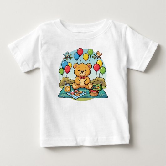 Lachende Teddybeer Picknick met Honing en Koekjes (Voorkant)