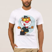 Lachende tijger met een aktetas Mannen T-shirt (Voorkant)
