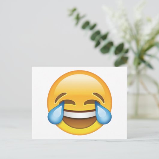 Lachende tranen van Joy emoji Briefkaart (Staand voorkant)