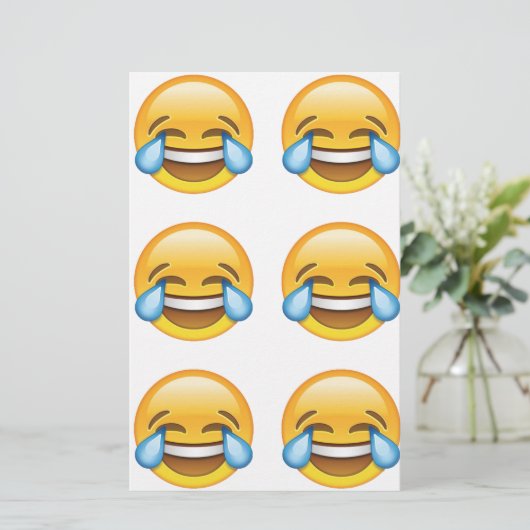 Lachende tranen van Joy emoji Briefpapier (Staand voorkant)